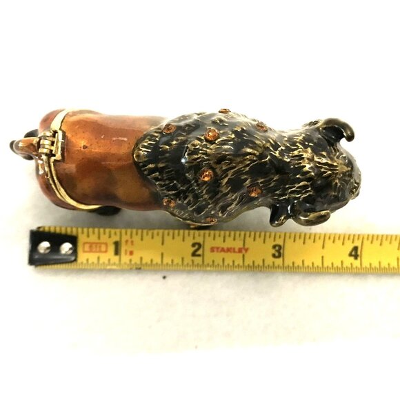 Buffalo Figurine Trinket Box With Hinged Lid & Crystal Accents - Picture 4 of 10